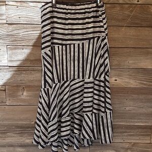 Loft blue & white striped skirt size XL